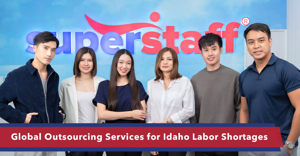 Featured_Image Six SuperStaff customer service agents smile to the camera, ready to provide global outsourcing services.