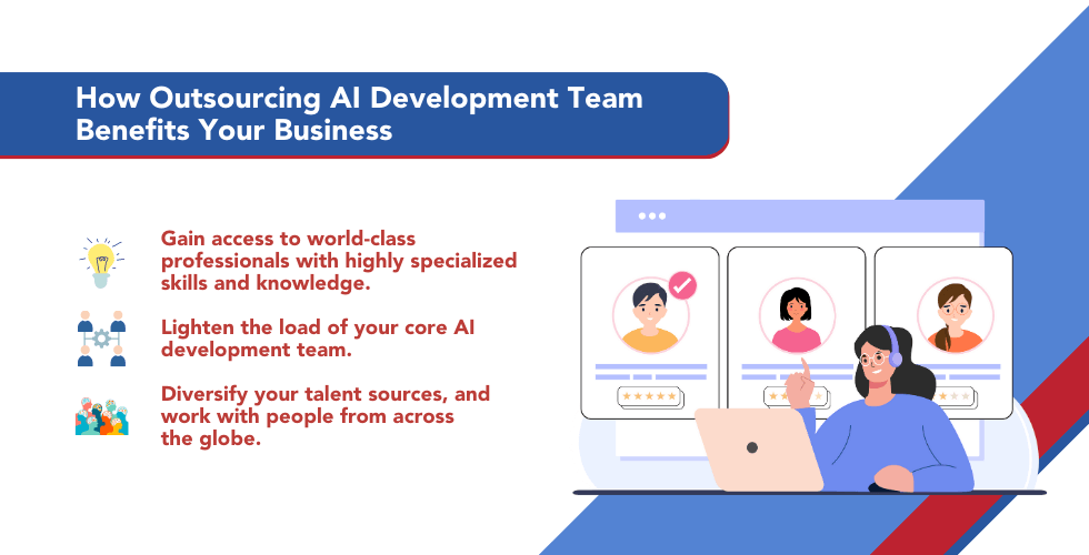 How Outsourcing AI Development Benefits Businesses Advantages of Outsourcing AI technology on firms