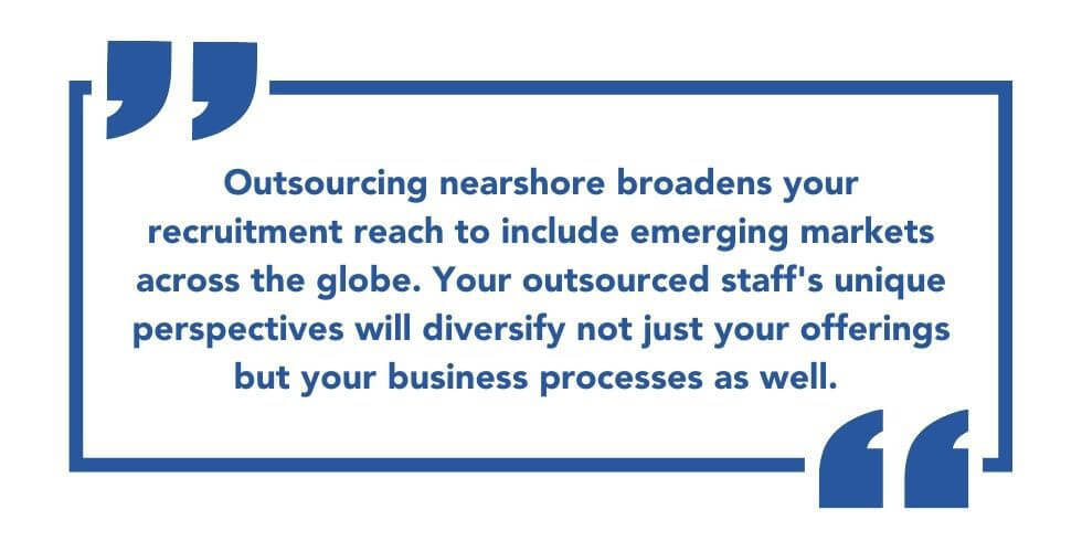 nearshoring solutions Picture with quoation