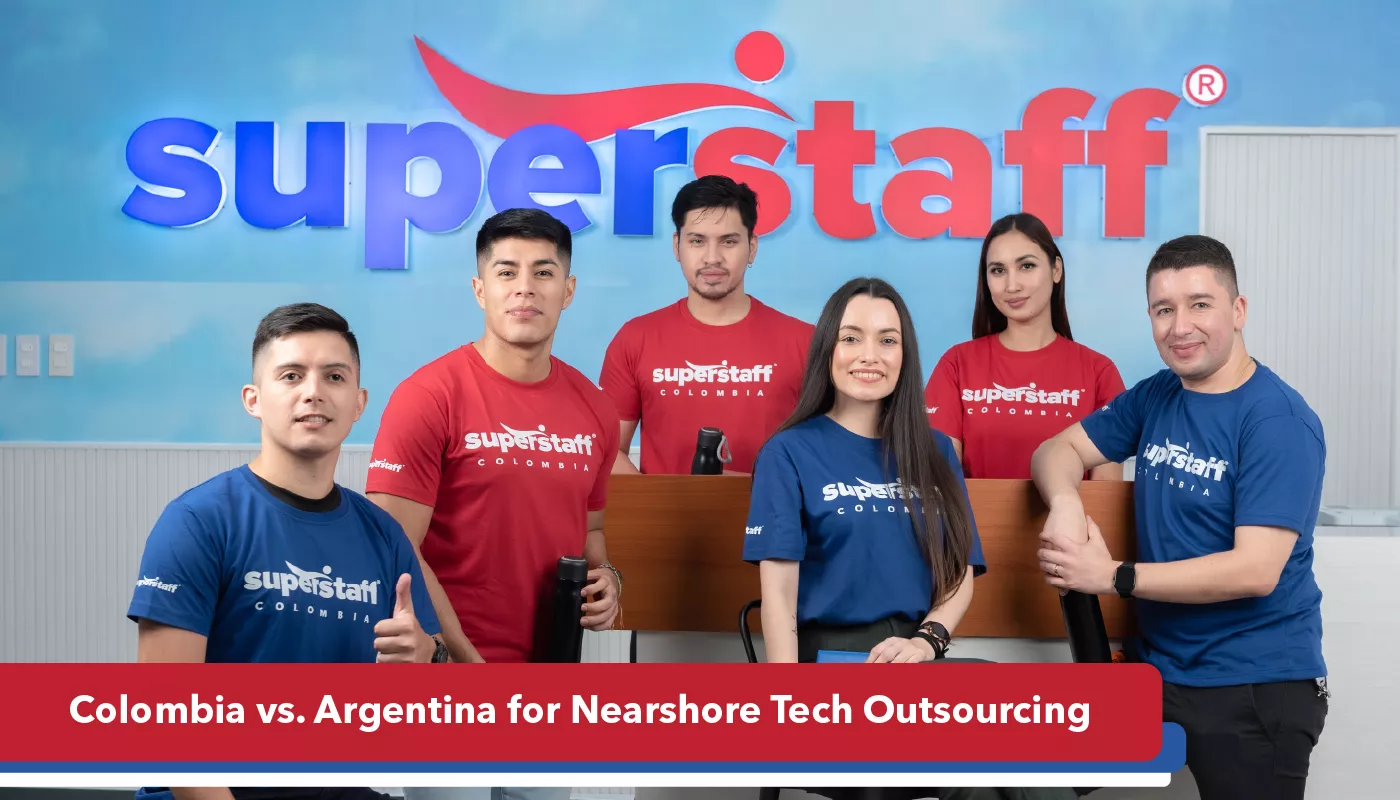 Colombia-vs.-Argentina-for-Nearshore-Tech-Outsourcing SuperStaff agents ready to take on questions on Colombia vs. Argentina for nearshore outsourcing.
