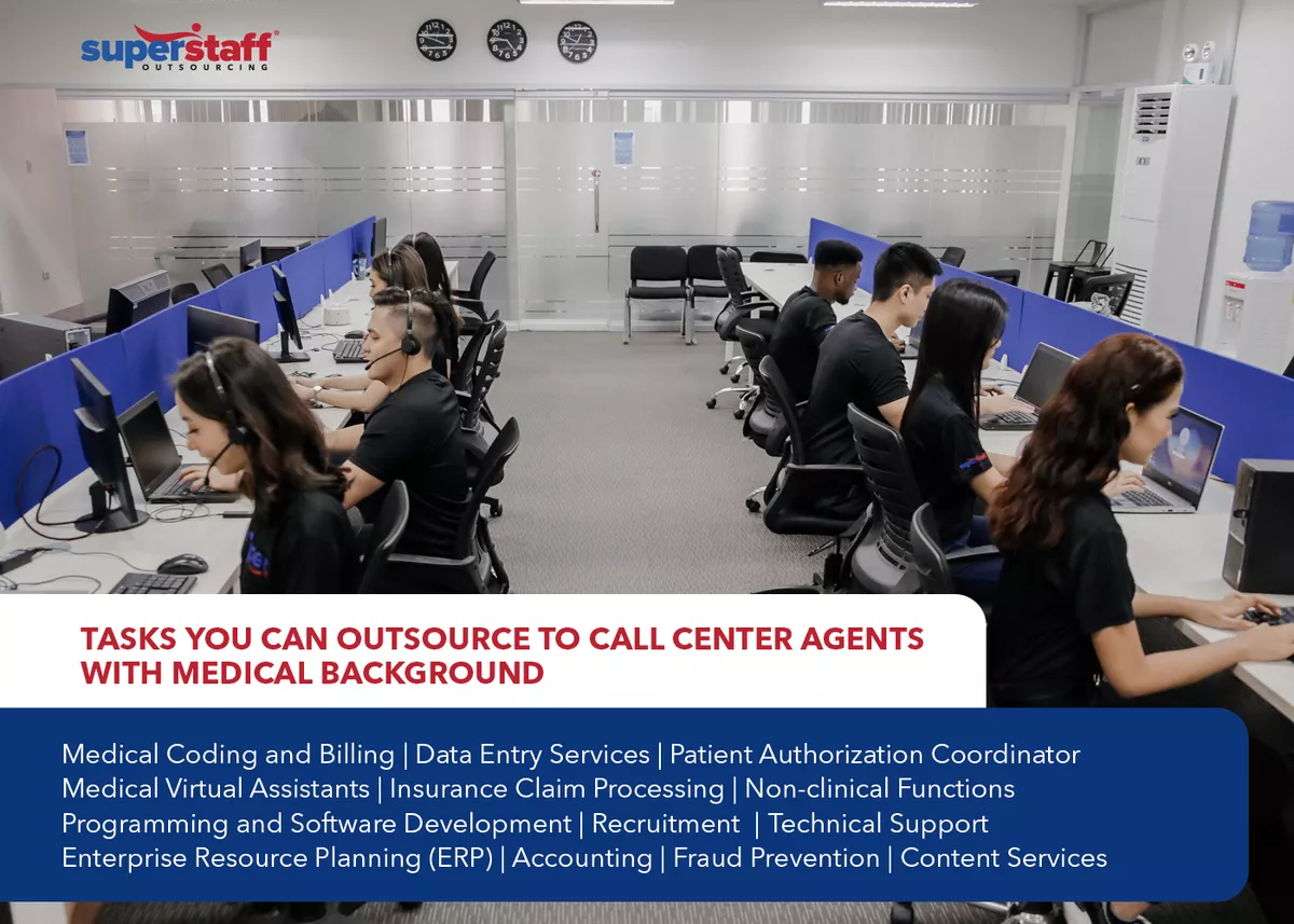 Tasks-You-Can-Outsource-to–Call-Center-Agents-With-Medical-Background (1) SuperStaff's representatives attend to medical call center services.