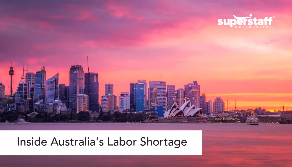 Featured-Image Arial view of Canberra at night. Caption reads "Inside Labor Shortage in Australia."