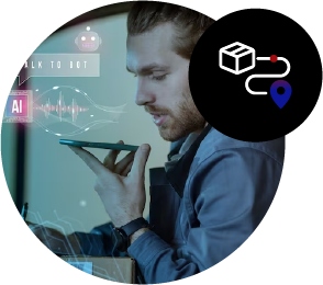 A Man Speaking on The Phone and a Box Going to Pinned Location