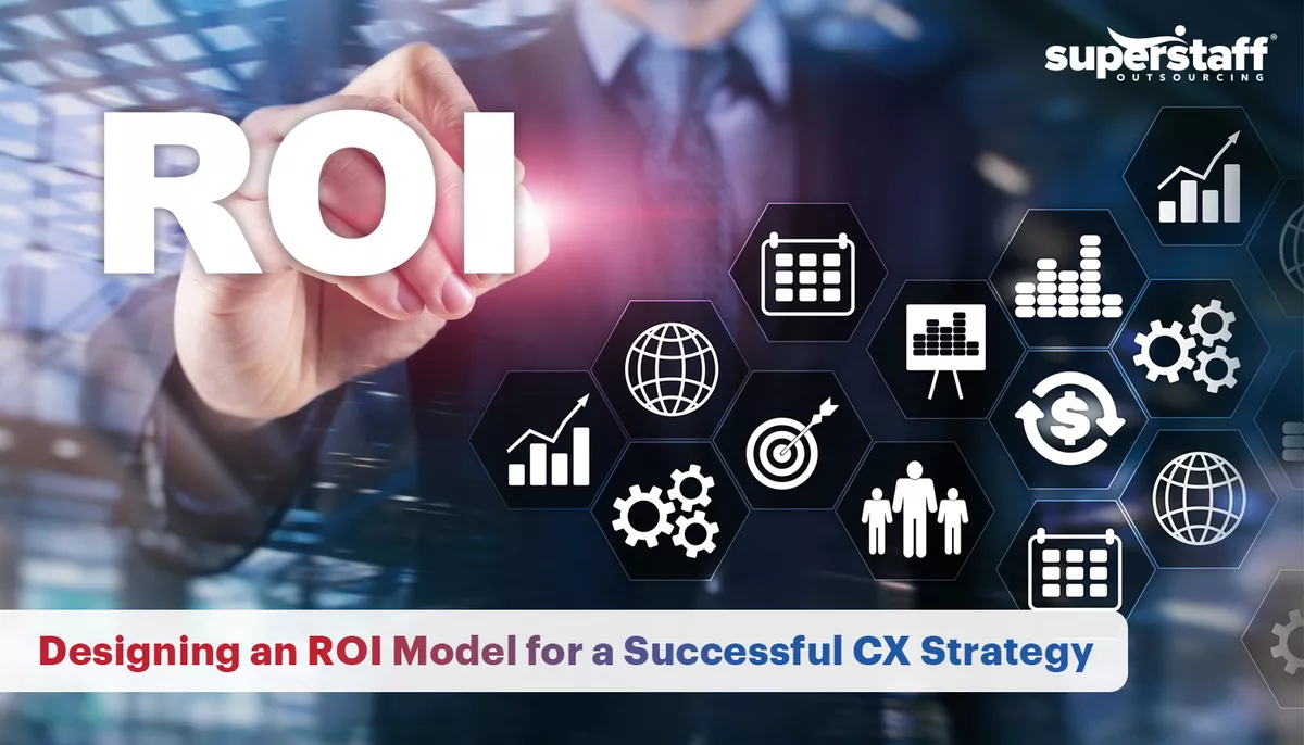 Featured-Image (1) An image shows an executive pointing at the word ROI from CX Strategy.