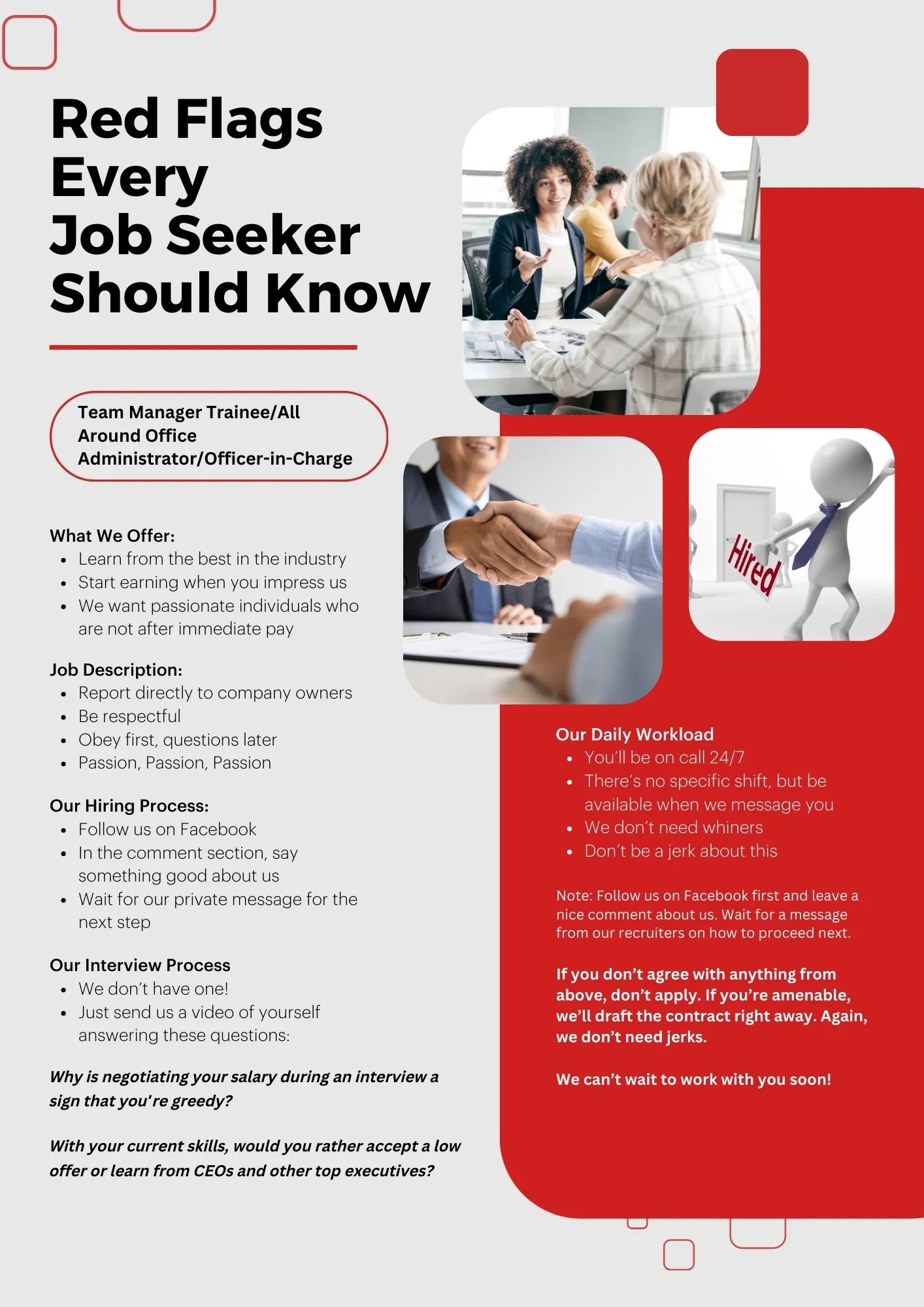 Red_Flags_Every_Job_Seeker_Should_Know A sample of a job that screams all the red flags about the company.