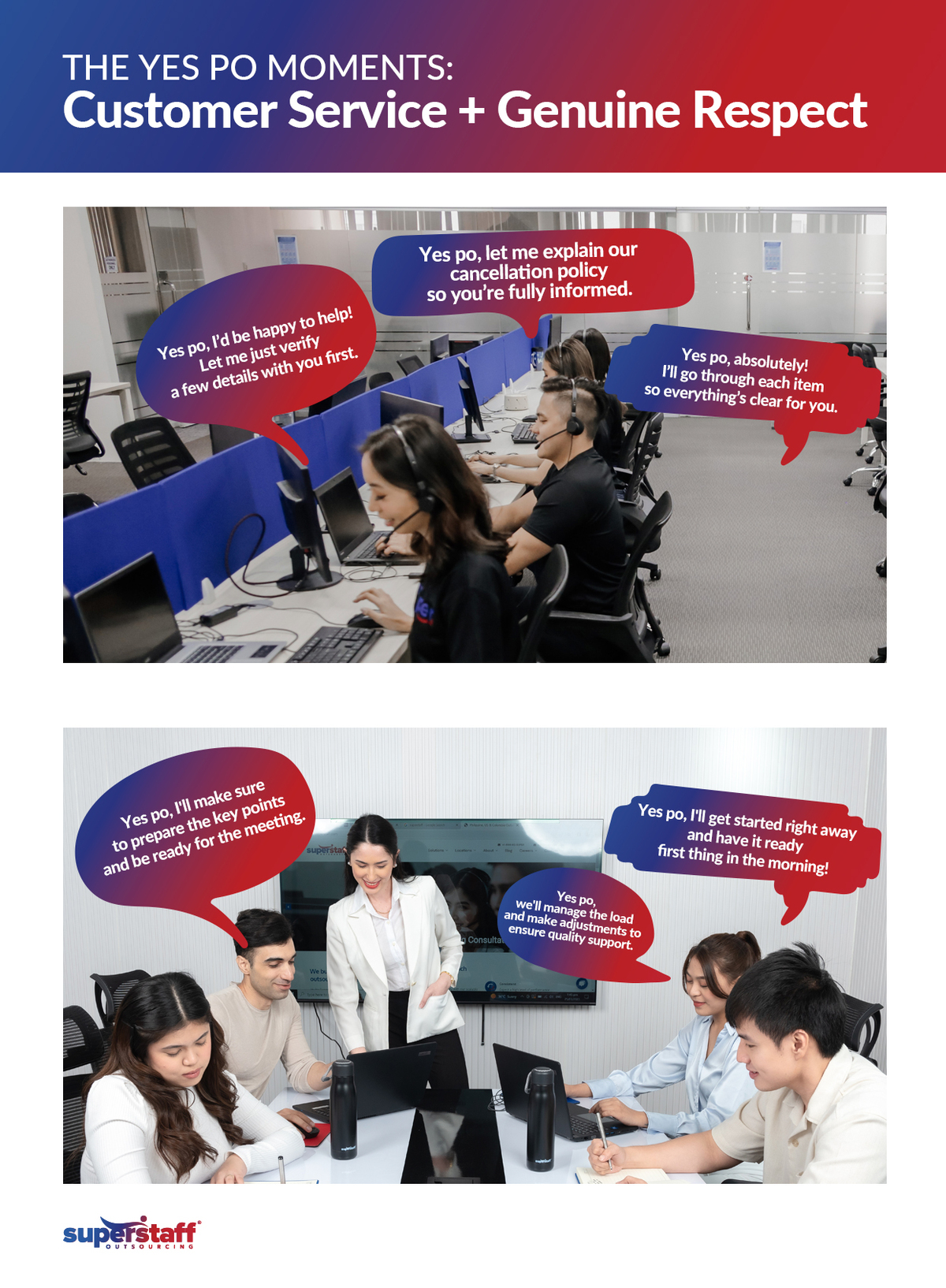 Our-_Yes-Po_-Culture_Mini-Info-1 SuperStaff Call center agents at a BPO Philippines.