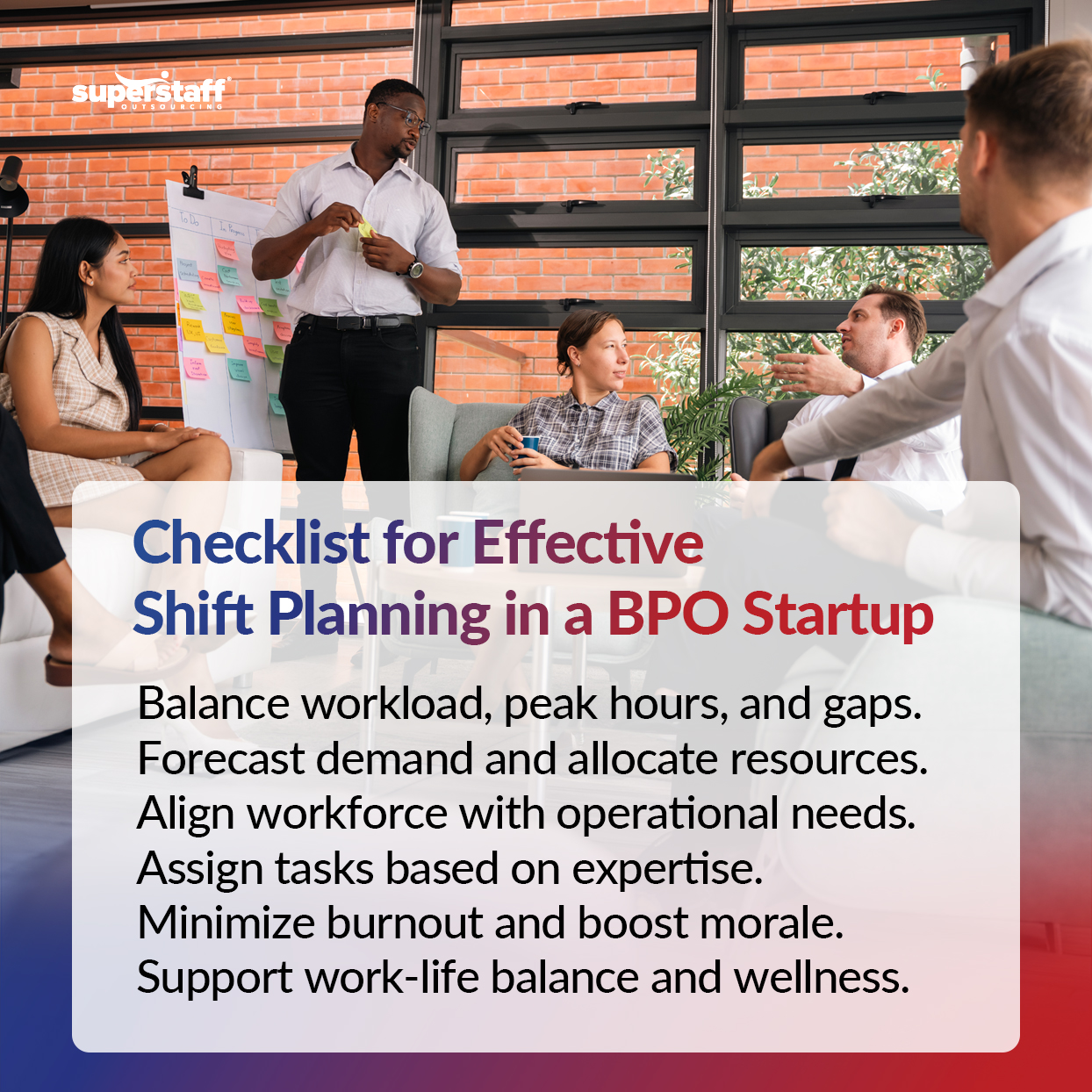 How-a-BPO-Startup-Masters-Workforce-Management_Mini-Info-2 (1) An infographic showing strategies BPO startups use to maximize their shift planning.