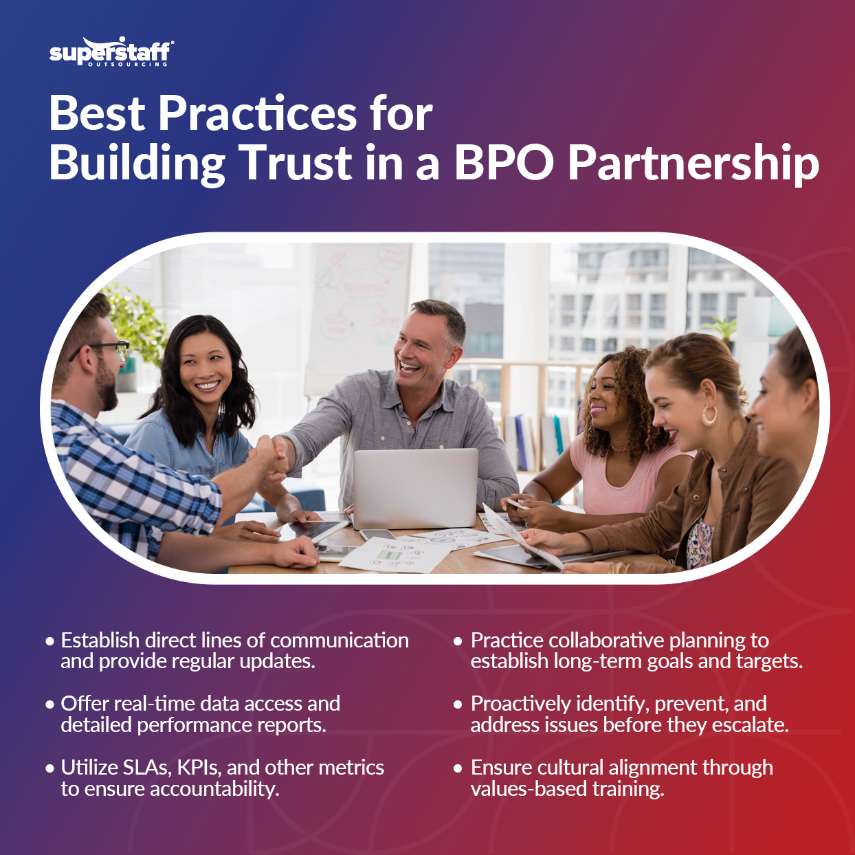 Building-Trust-in-BPO-Partnerships_Mini-Info-2 A mini infographic shows the best practices for building trust in a BPO partnership
