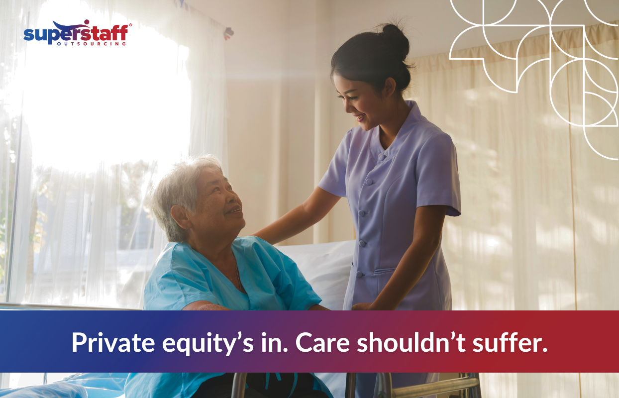 The Risks of Private Equity in Healthcare_Featured The featured image for the blog and why healthcare quality and outsourcing is important.