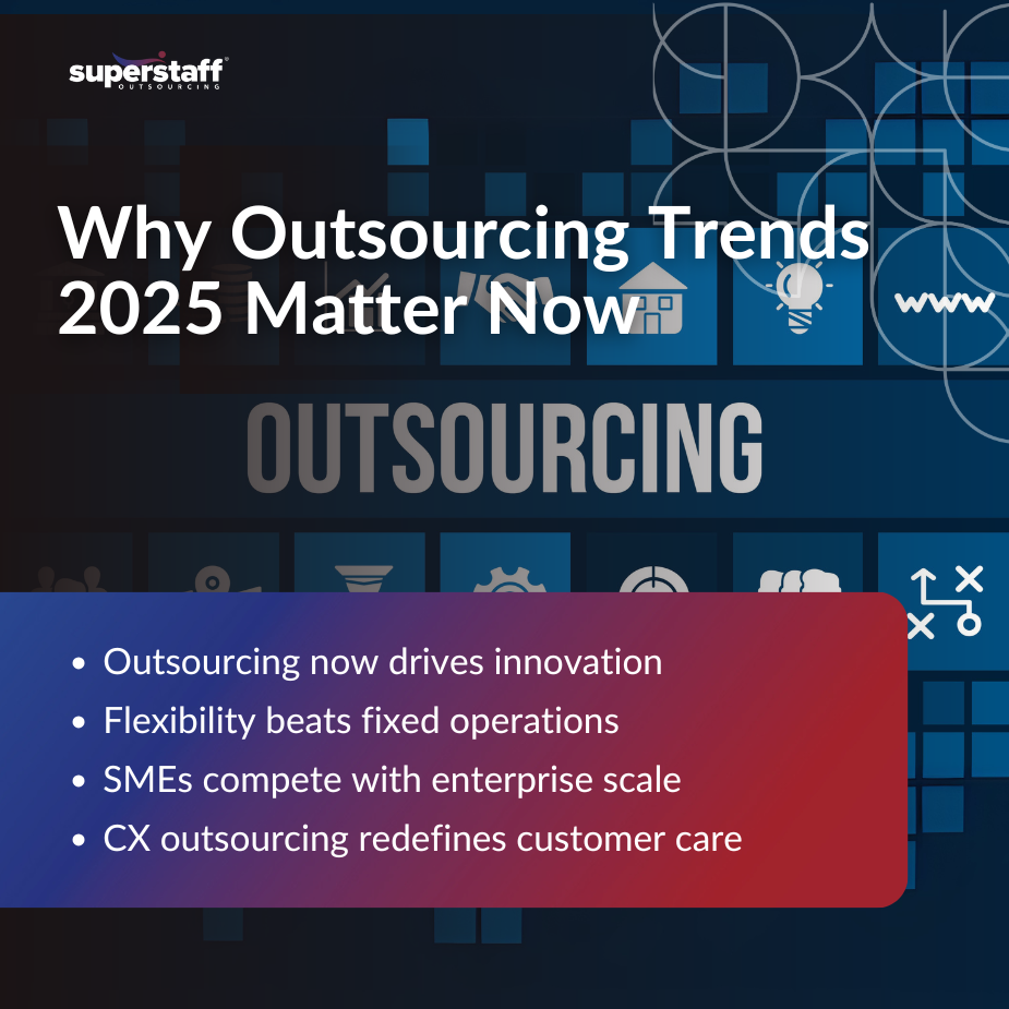 Cost Efficiency to Competitive Edge_MI1 Overview of outsourcing trends 2025 with key points on innovation, flexibility, and customer experience improvements.
