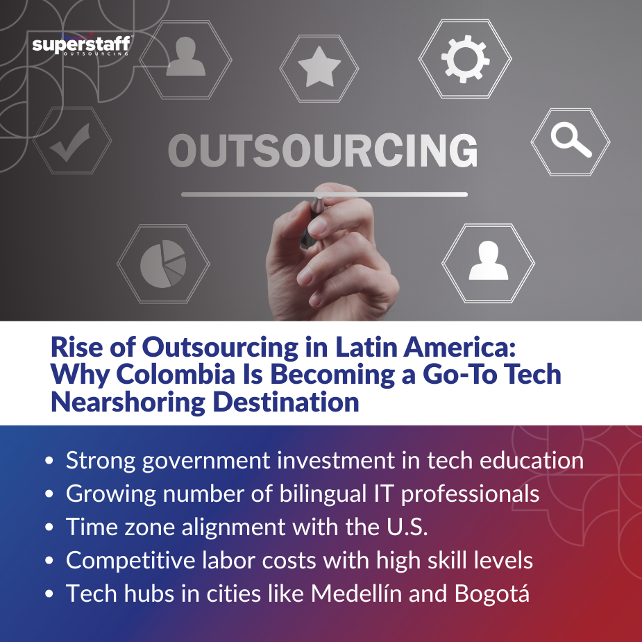 IT Challenges Head-On_MI Infographic on outsourcing in Latin America featuring Colombia