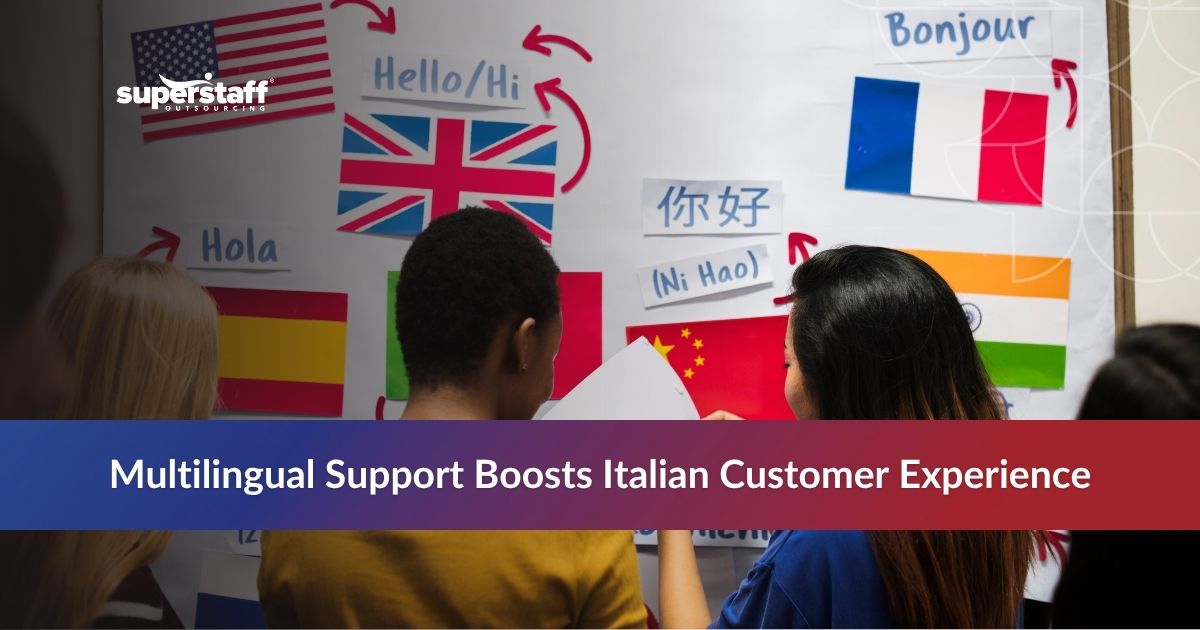 Benefits of Multilingual Support_Featured Call center agent providing Italian multilingual customer support services via headset.