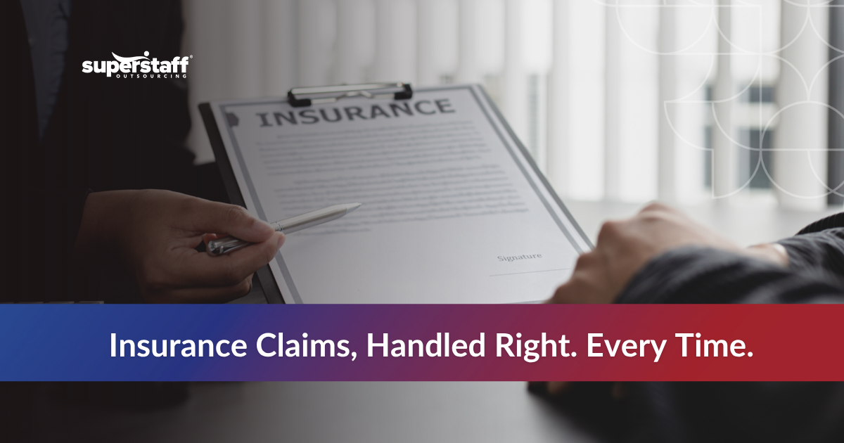 Insurance claims support with signing in the background
