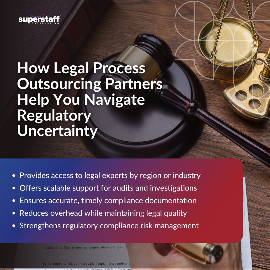 LPO Partner_MI1 Legal process outsourcing team analyzing compliance documents and legal strategies in a modern office setting.