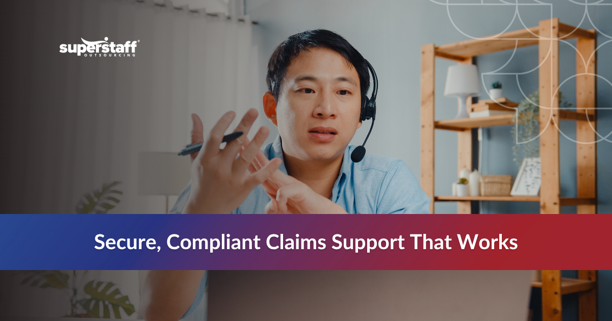 Outsource Insurance Claimsl_Featured Call center agent working on insurance claims outsourcing, reviewing data and calculations