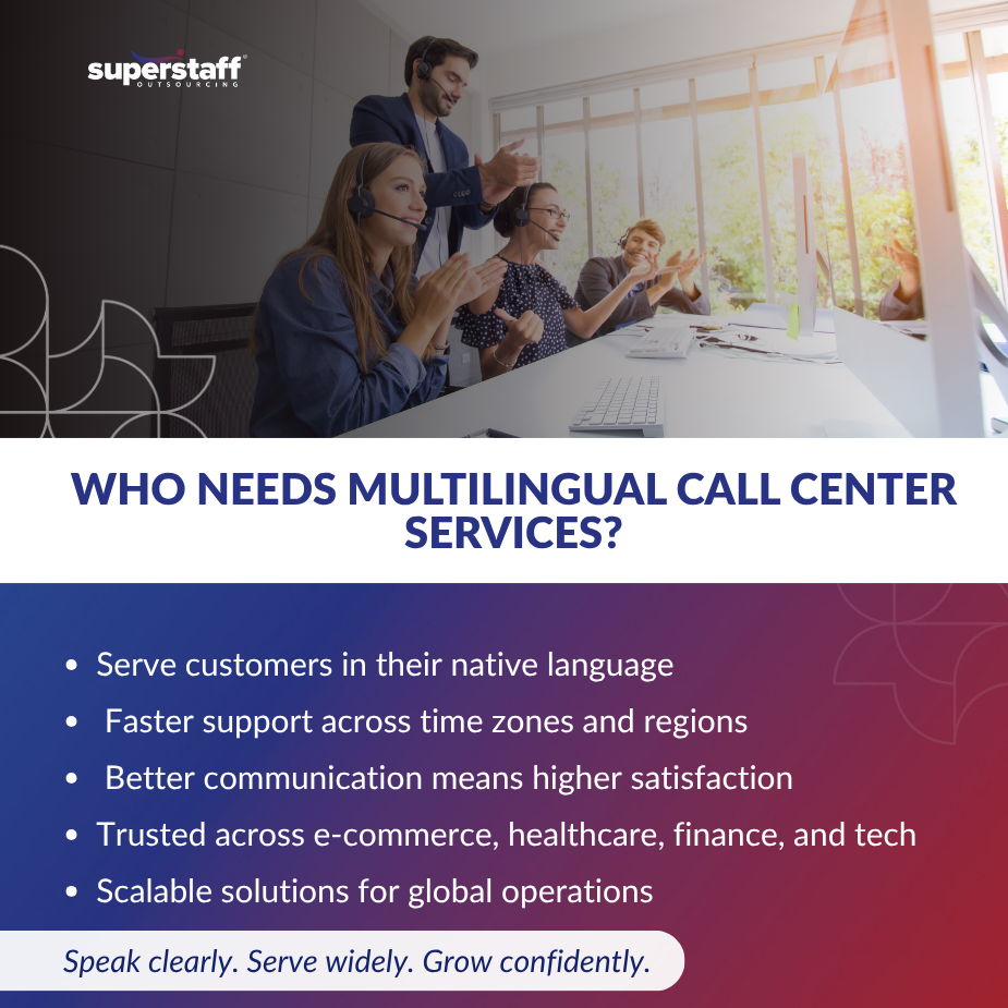 Benefit From Multilingual_MI Call center agents working together, representing multilingual call center services for global customer support.