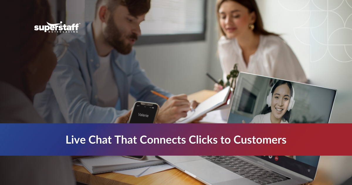 Graphic highlighting benefits of live chat support; emphasizes how to outsource live chat support effectively.