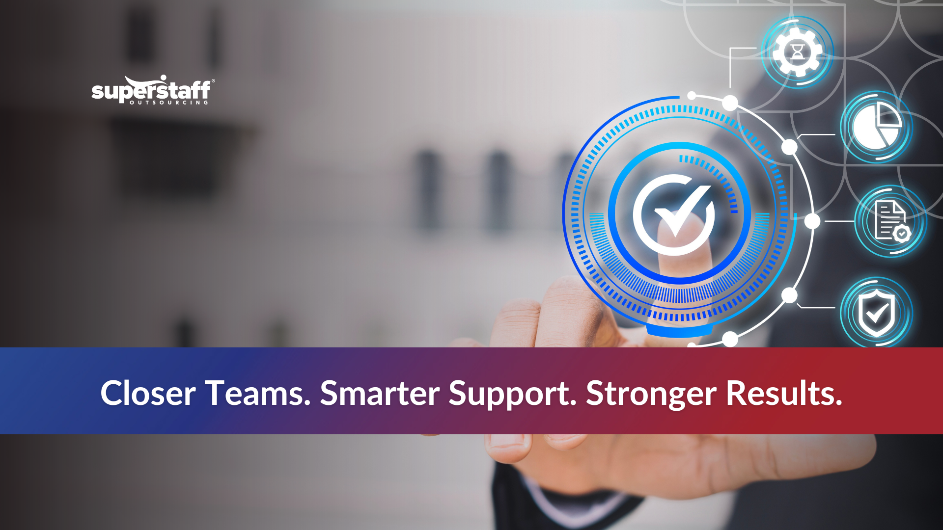 Tech support icons representing nearshoring services in Latin America