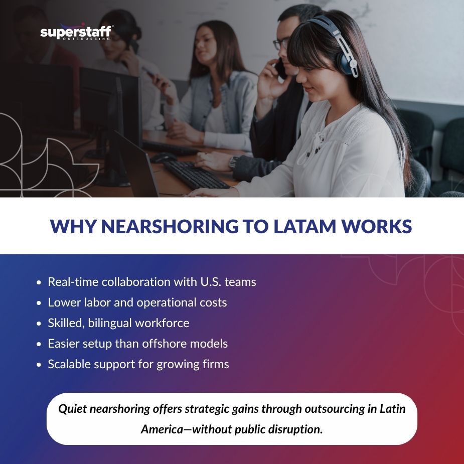 Quiet Nearshoring_MI Business team discussing outsourcing in Latin America strategy