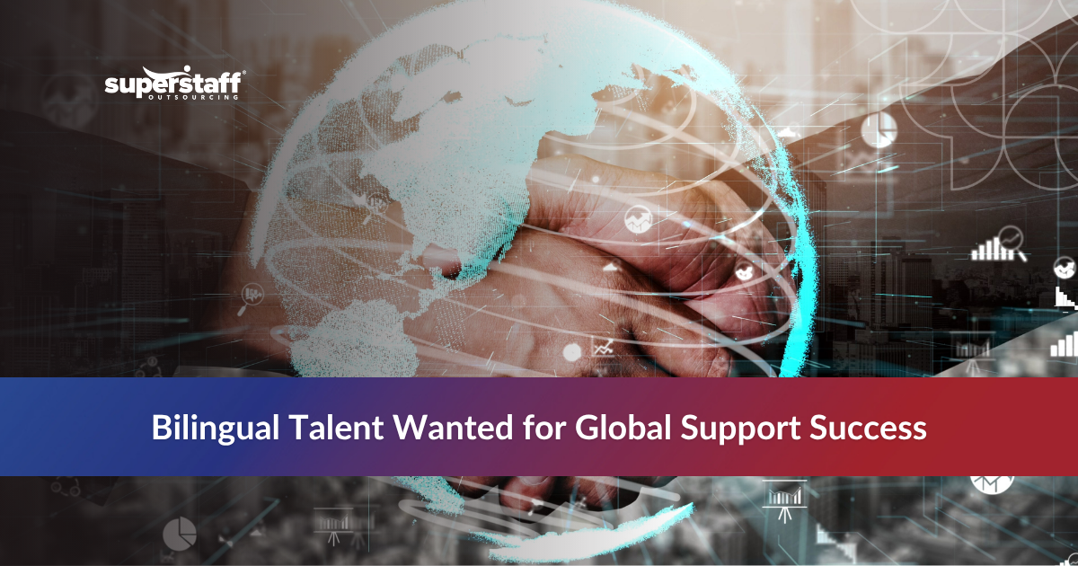 A professional man holding a globe, promoting Spanish Call Center Jobs that offer global exposure and flexibility.