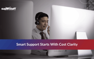 Call center agent working representing how to calculate cost per call