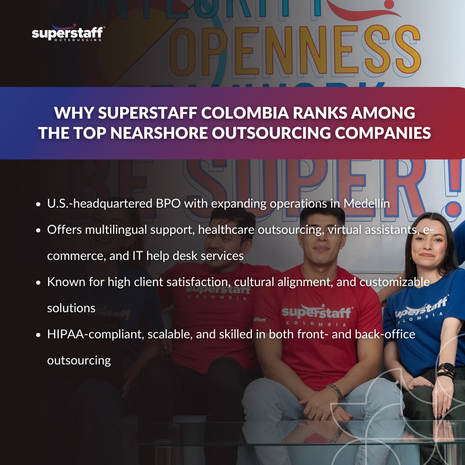 Colombian BPO_MI (1) Superstaff Colombia team showcases diverse services, ranking among top nearshore outsourcing companies.