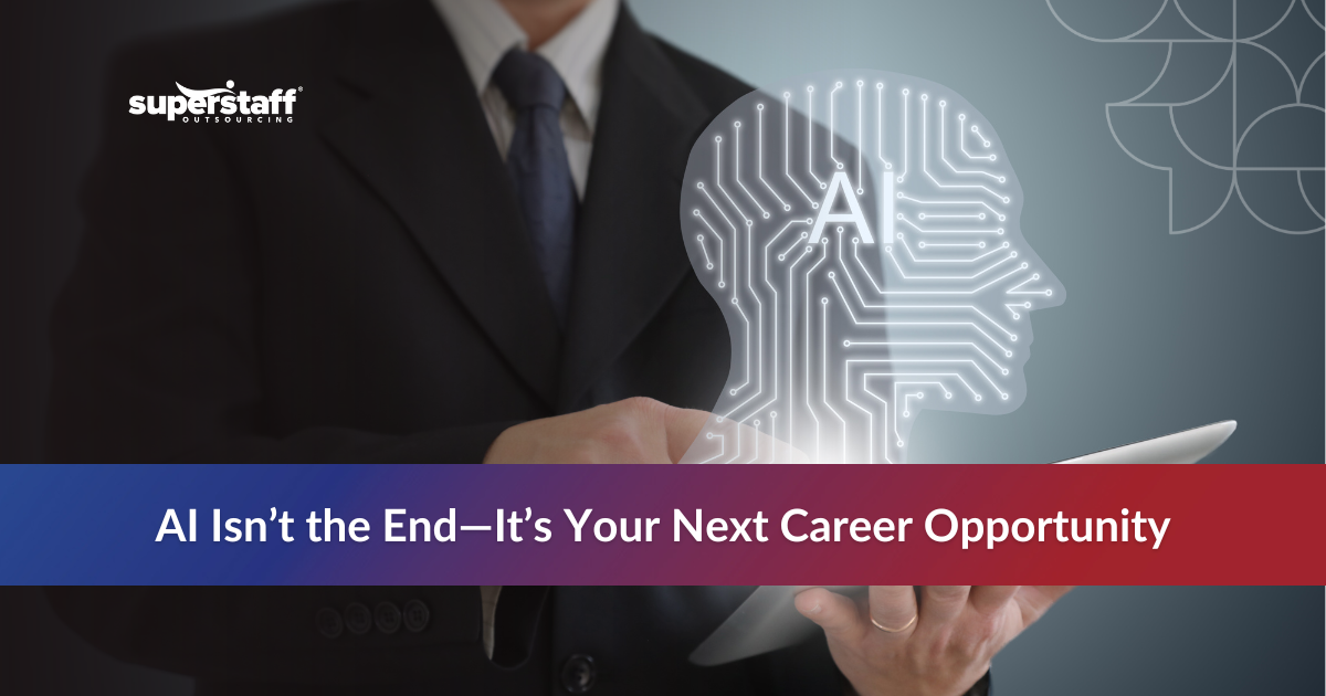 Employee learning new skills to adapt to AI in BPO industry