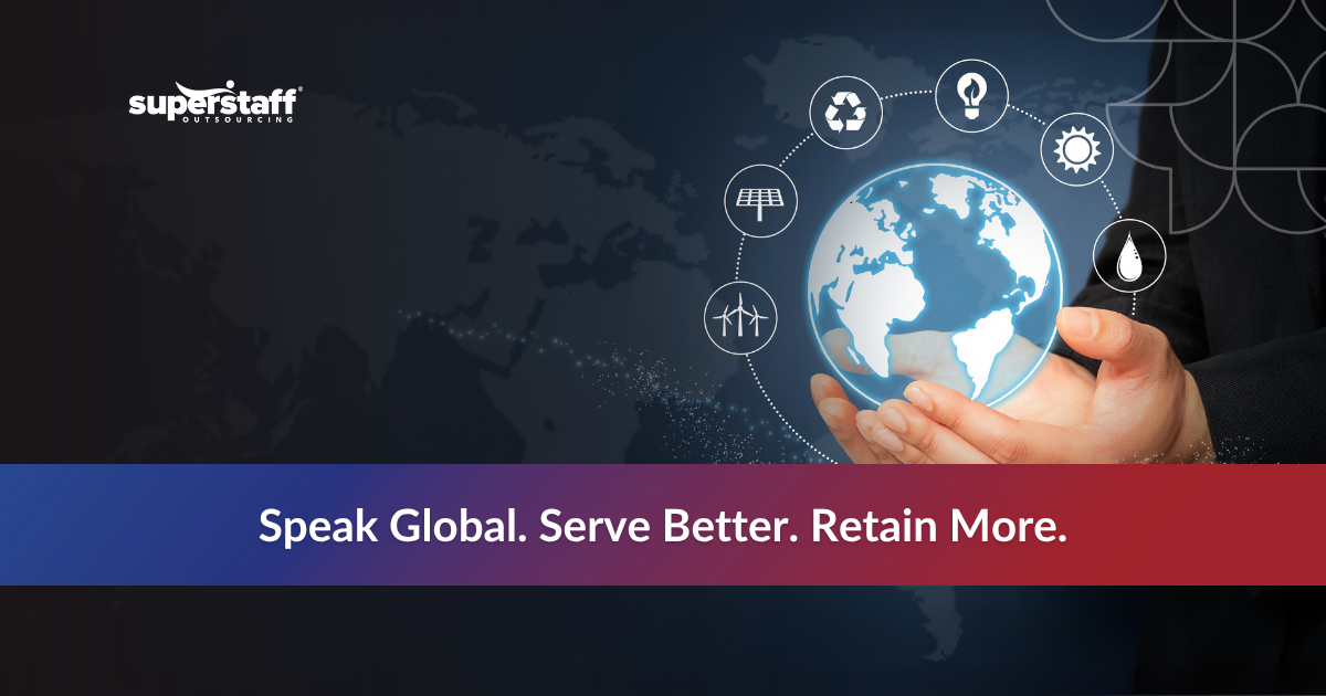 Globe icon representing connections for multilingual customer service representative