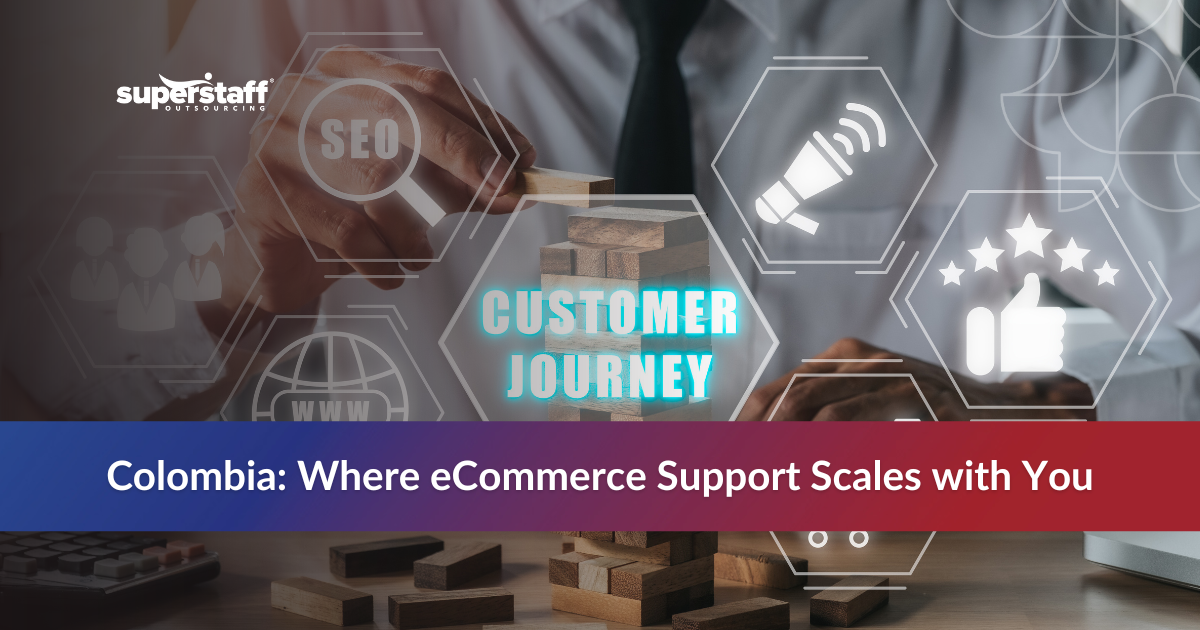 5 Tell-Tale Signs_Featured Customer journey icons representing the decision to outsource eCommerce call center tasks to a Colombian BPO for scalable support.