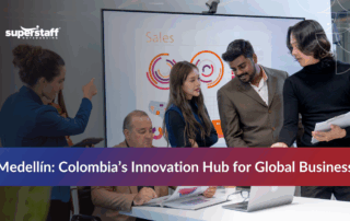 Nearshore software developers in MedellĂn collaborating on innovative tech solutions for U.S. businesses.