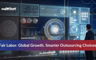 Team working under a fair trade outsourcing model