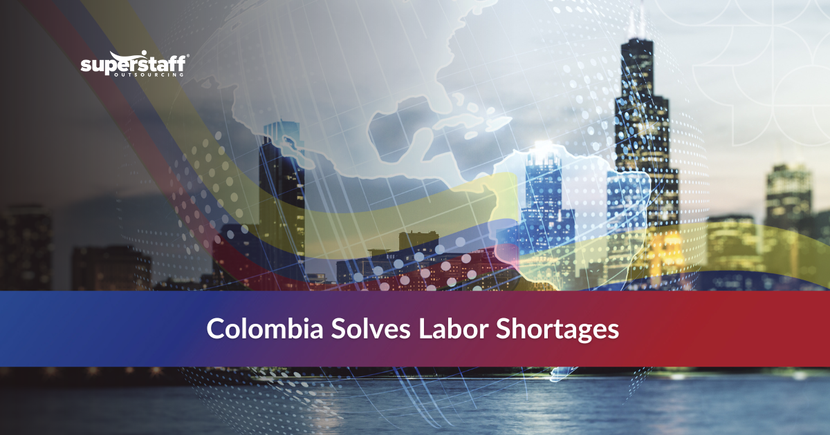 Why Colombia_Featured Colombian nearshore outsourcing services highlighted on a global competitiveness map.