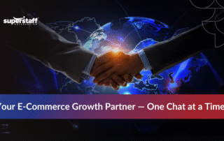 Global agreement graphic symbolizing e-commerce brands partnering to outsource live chat support services to the Philippines.