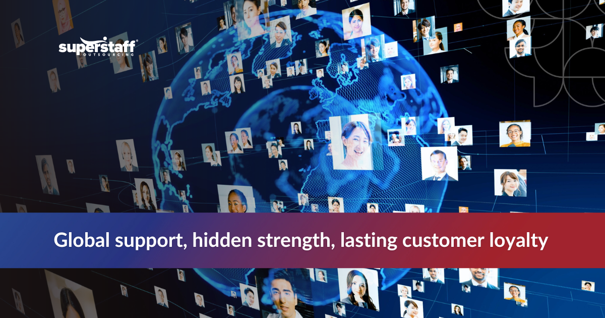 Remote employees across borders collaborating during Customer Service Week 2025 to strengthen customer loyalty through outsourced support.