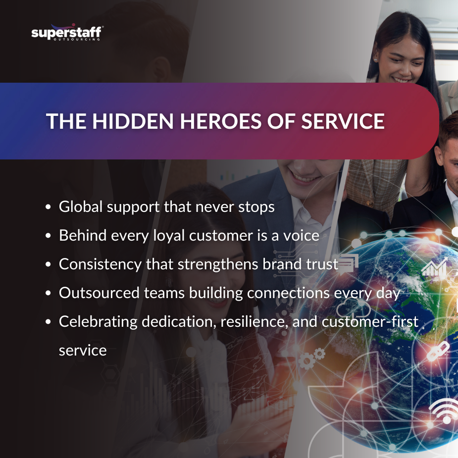 Hidden Heroes_MI Remote employees across borders collaborating during Customer Service Week 2025 to strengthen customer loyalty through outsourced support.