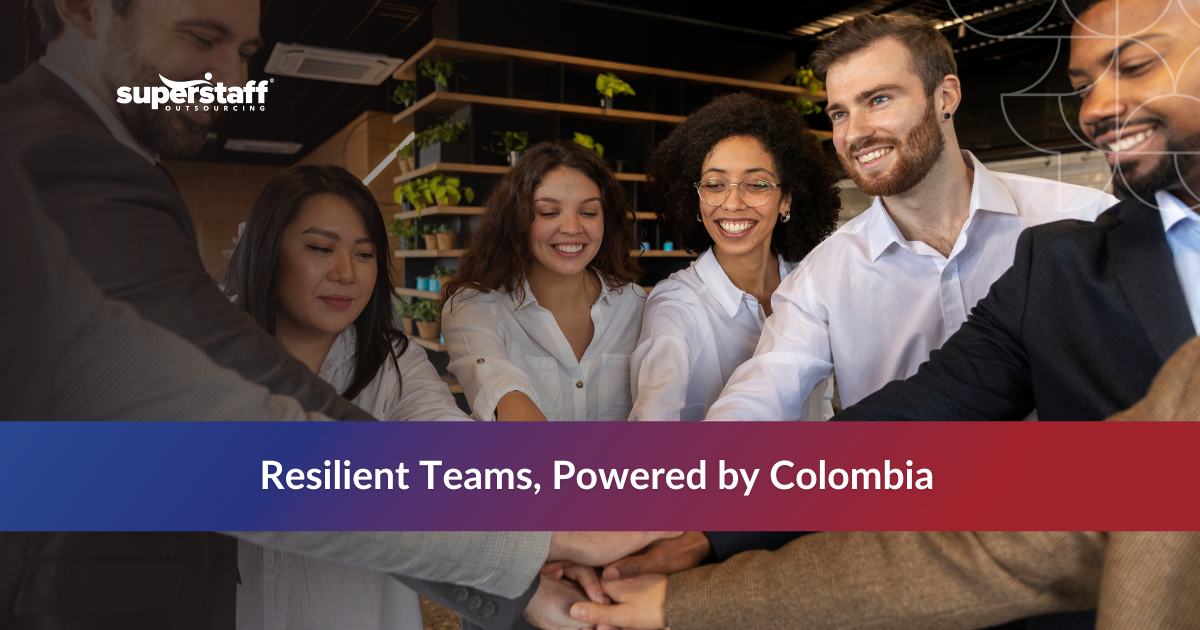 Resilience Over Resignation _Featured Professionals representing outsourcing services Colombia collaborating in a modern office